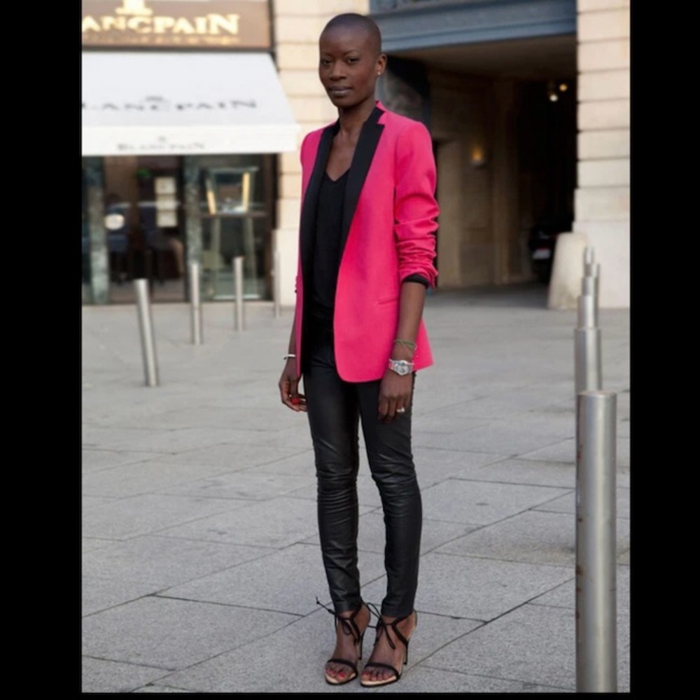 Zara Woman Studio Pink Blue Satin Lapel Women’s 100% Wool Blazer Jacket Sz XS - Picture 7 of 11